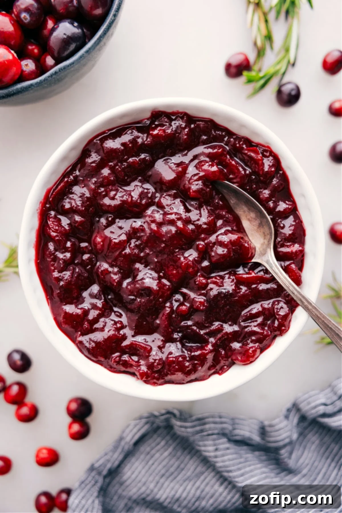Vibrant Cranberry Sauce in an elegant bowl, ready to be served at your holiday table.