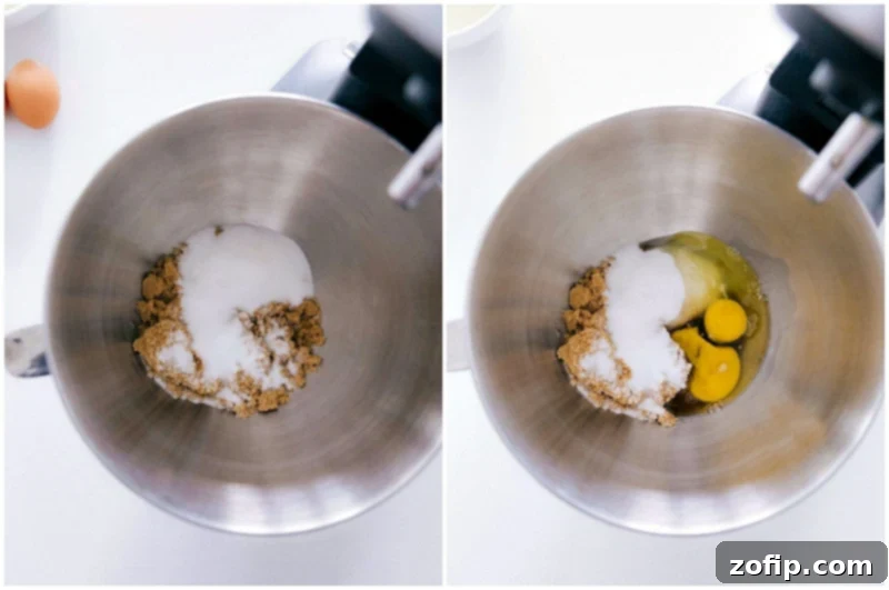 Preparing wet ingredients for a perfect Easy Banana Bread recipe, ideal for using ripe bananas Wet ingredients including mashed bananas, oil, and butter for Easy Banana Bread