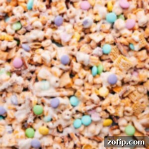 Finished Bunny Bait spread on a baking sheet, ready to be broken into pieces.