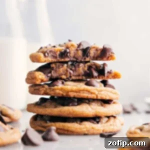 The Ultimate Chewy Chocolate Chip Cookies 3 The ultimate chewy chocolate chip cookies fresh from the oven, showcasing their perfect texture and melted chocolate.