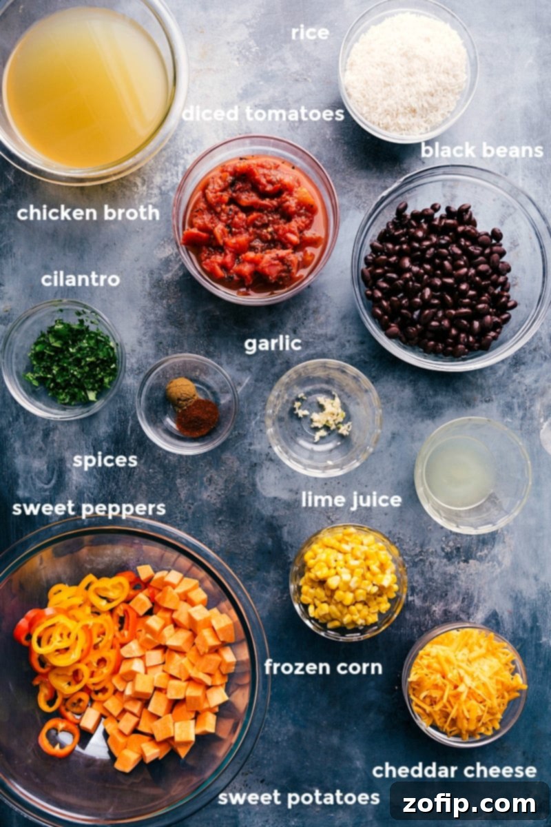 Assortment of fresh ingredients for the bowls, perfectly prepped for a flavorful combination in one skillet.