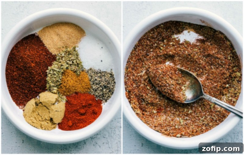 Mixing Homemade Taco Seasonings - Crafting a Flavorful and Aromatic Blend Various taco seasonings being mixed together to create a delicious and aromatic blend for the ground beef filling.