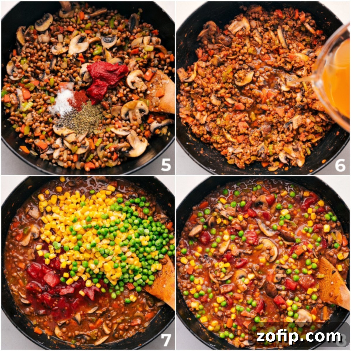 Verdant Shepherd's Pie 6 Serving of Vegetarian Shepherd's Pie on a plate