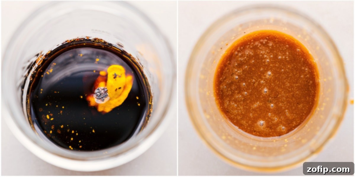 Homemade Balsamic Vinaigrette for Salad Balsamic vinaigrette being shaken in a mason jar, showing its emulsified state and readiness for the Thanksgiving Salad.