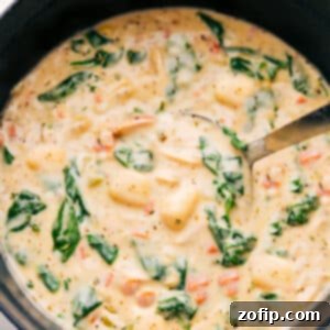 A steaming bowl of Creamy Chicken Gnocchi Soup, ready to be enjoyed.