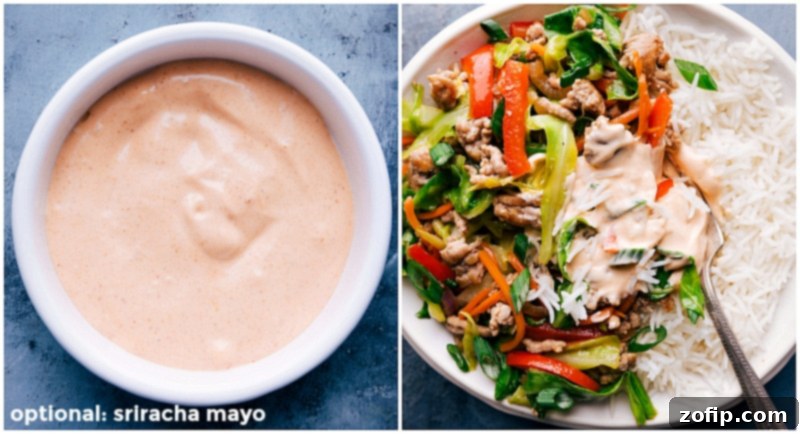 A small bowl of creamy Sriracha mayo, garnished with a sprinkle of red pepper flakes, ready to add a spicy and rich kick to the main dish.