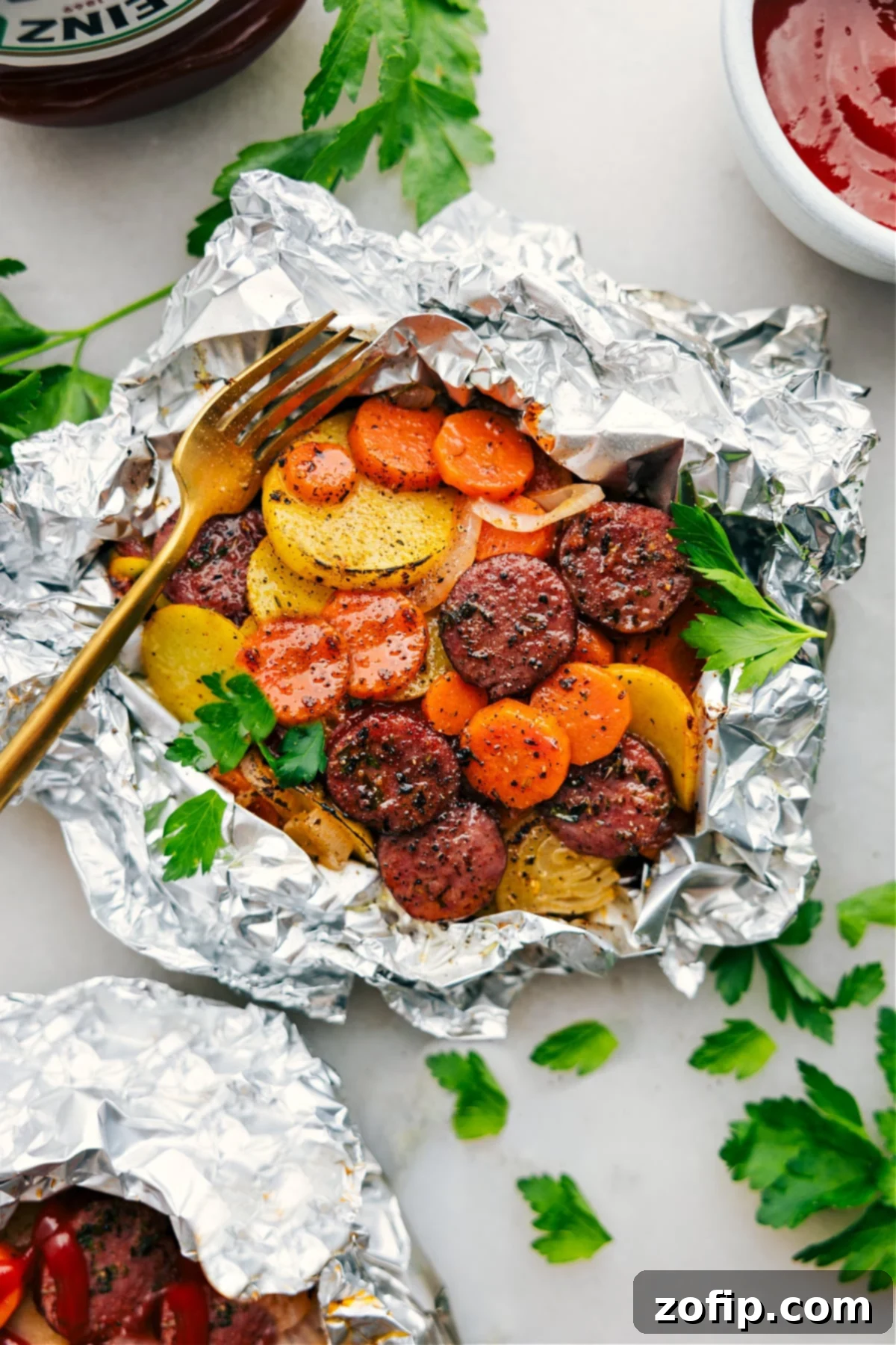 Hobo Foil Packets fresh out of the oven ready to be enjoyed.