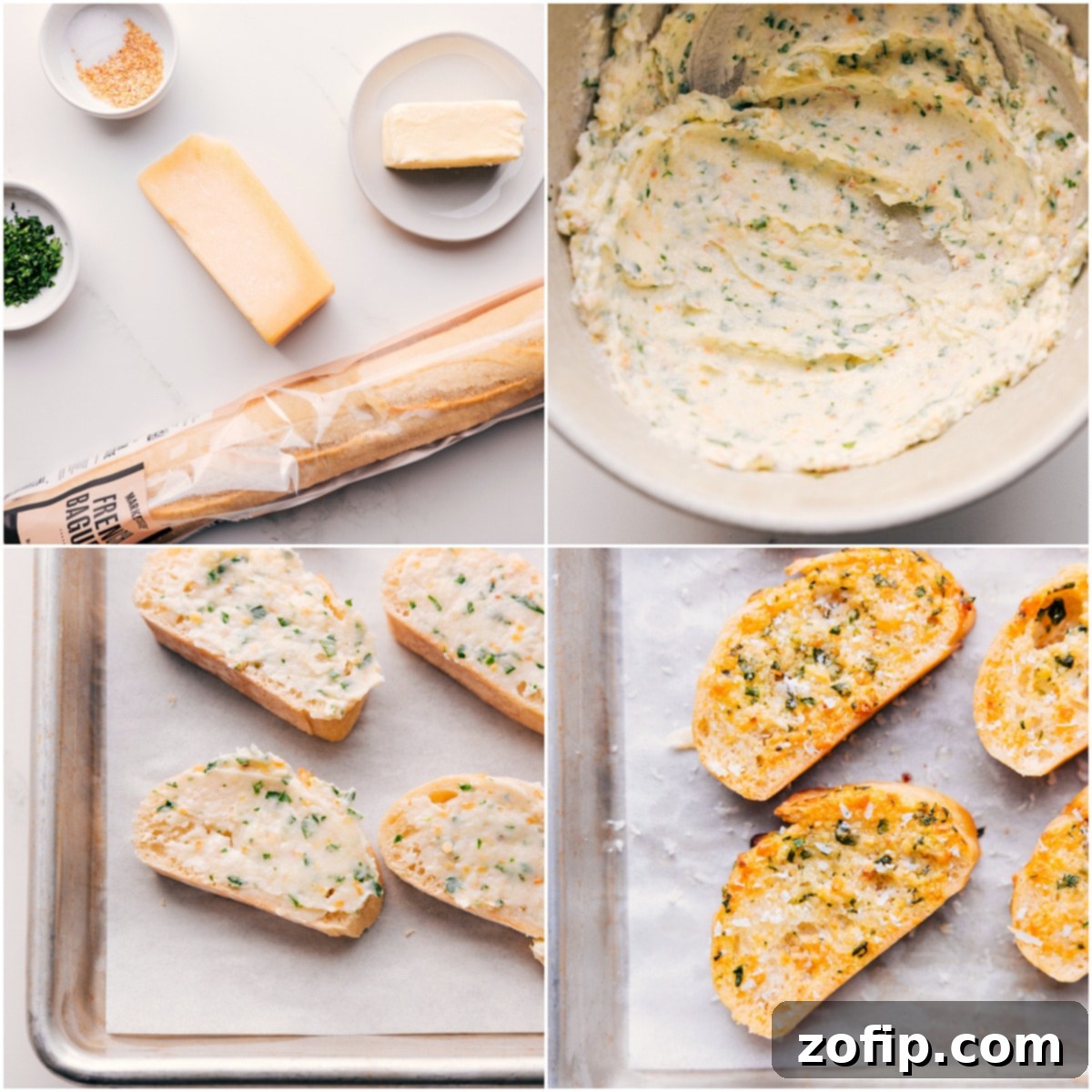 How To Make Crispy And Cheesy Baguettes To Dip In Tomato Soup Golden-brown, buttery, and cheesy baguette slices cooking on a baking sheet, ready to be dipped into the creamy tomato soup.