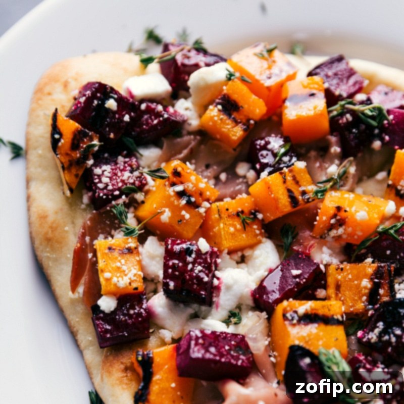 Up close overhead image of the pizza