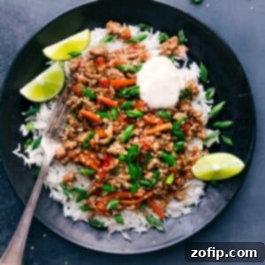 Asian Ground Turkey Bowls with rice