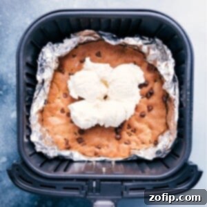 Air Fryer Pizookie Perfection 2 Air Fryer Pizookie with ice cream