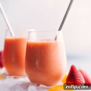 Finished Caribbean Passion Smoothie in a glass.