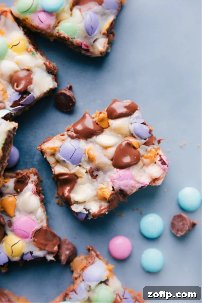 A beautifully composed shot of Magic Bars, neatly cut into squares and arranged, ready to be served and savored.