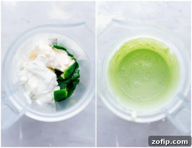 A container of cilantro-lime dressing, a flavorful accompaniment to honey-lime chicken thighs, adding a zesty and refreshing touch to the dish.