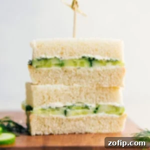 Cucumber Sandwich recipe stacked on top of each other.