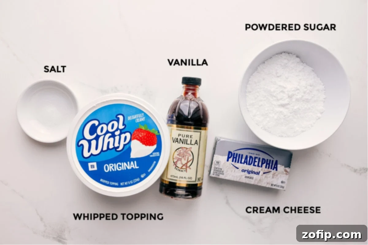 Cheesecake Dip Ingredients Ingredients for Cheesecake Dip