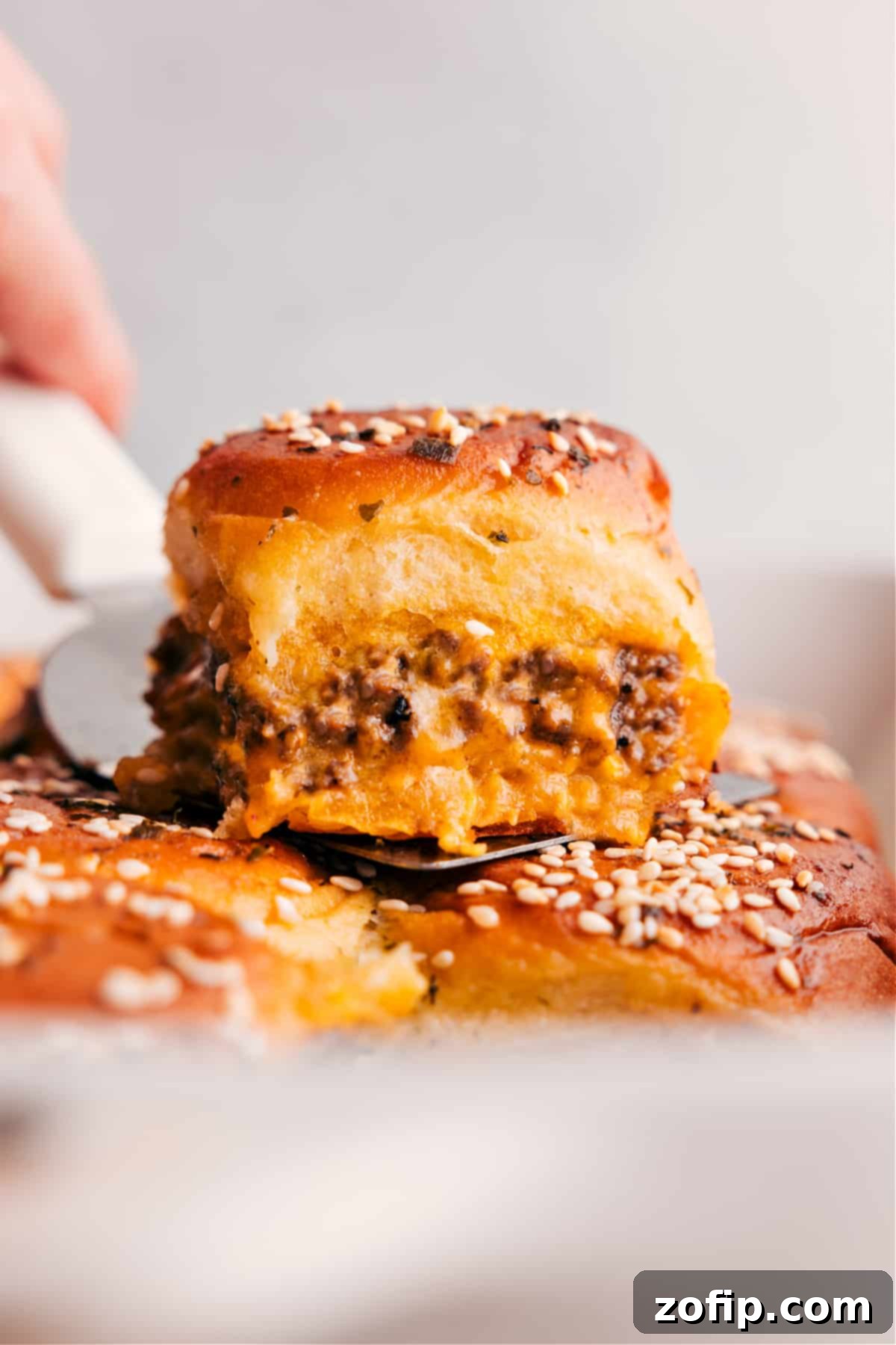 Cheeseburger Slider Sensations 2 Cheeseburger Sliders fresh out of the oven. Golden brown and cheesy.