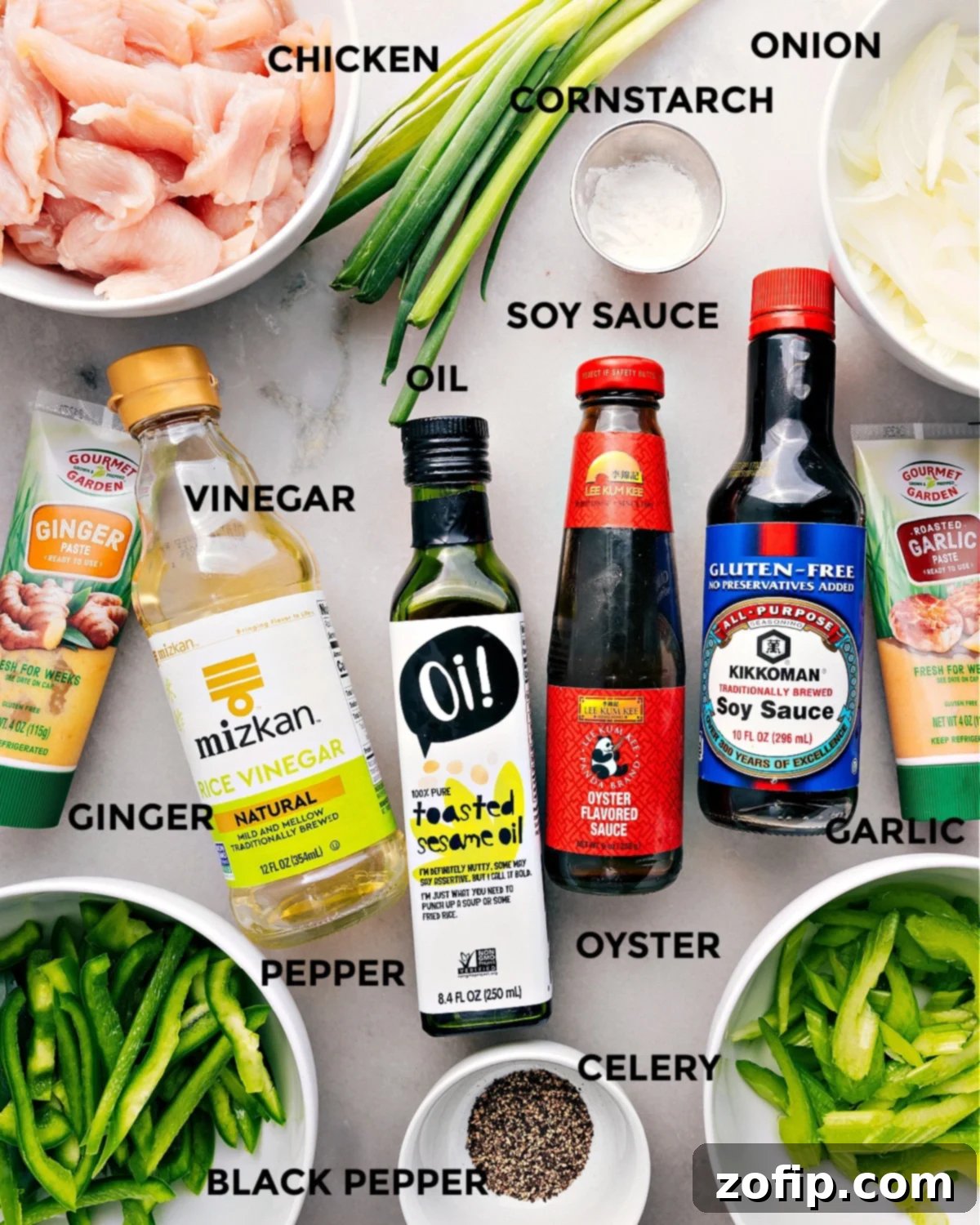 Ingredients for Black Pepper Chicken