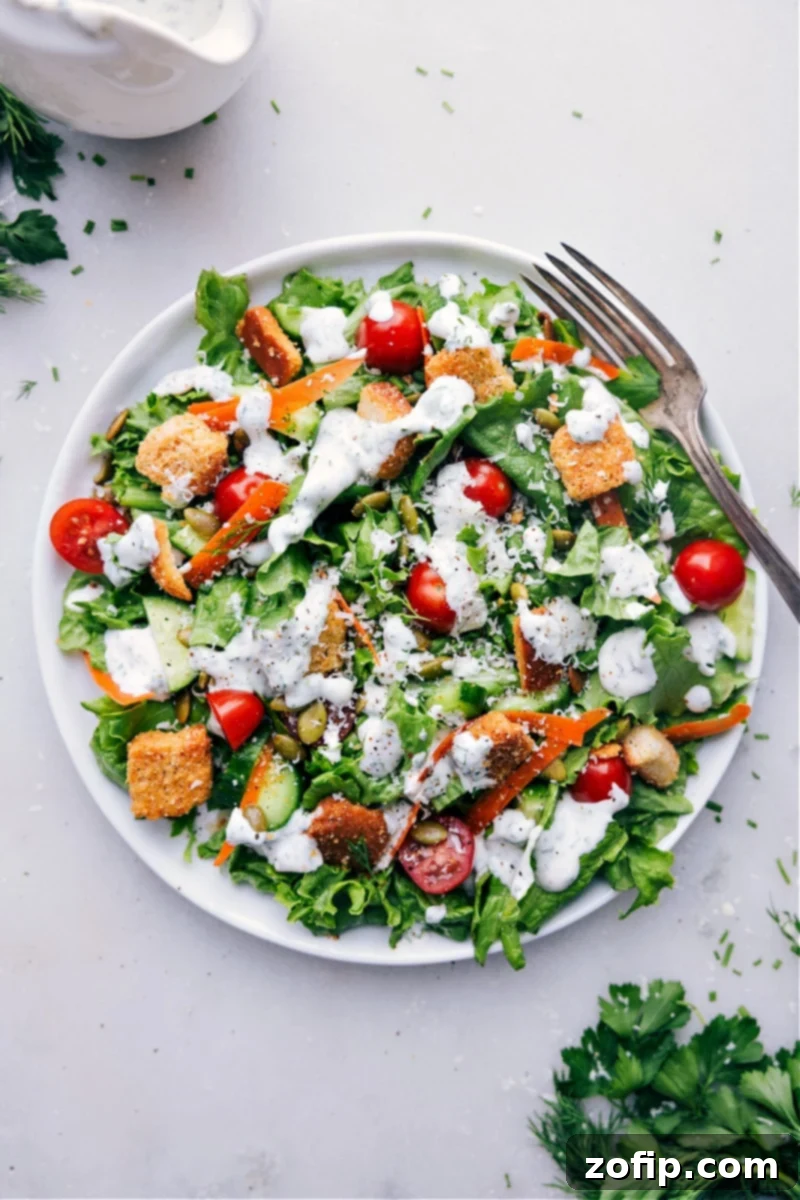 Salad with Buttermilk Ranch Dressing