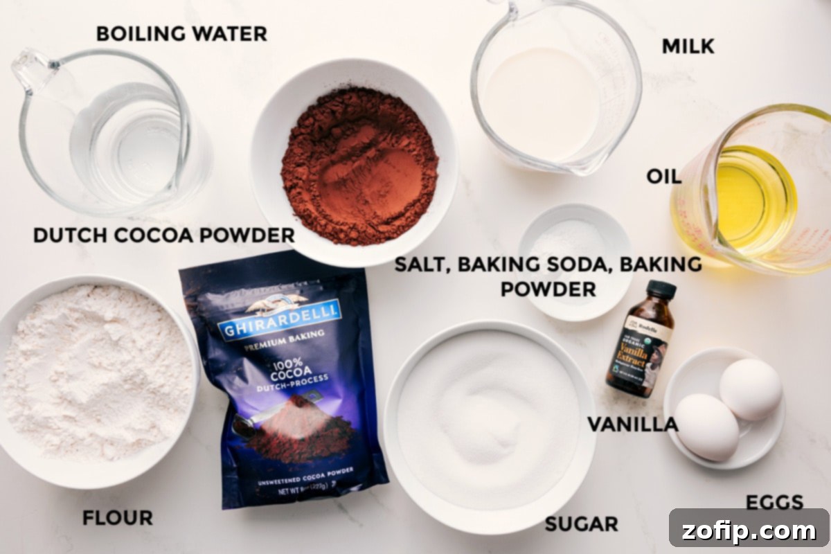 Ingredients for Chocolate Cake Recipe
