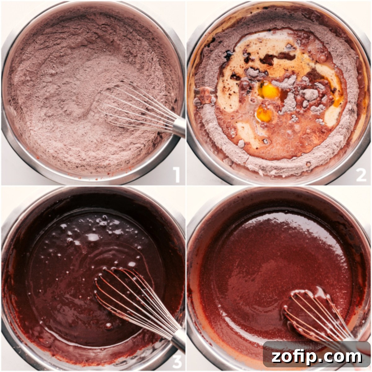 Mixing Chocolate Cake Batter
